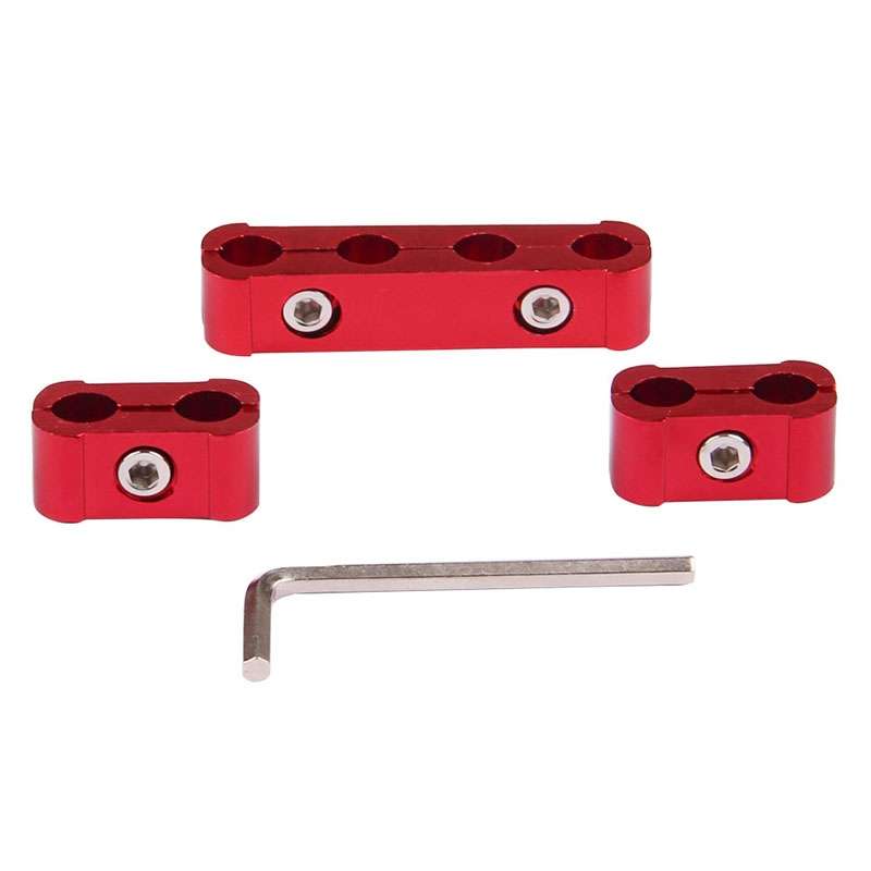 3 PCS Aluminum Engine Spark Plug Wire Separator Divider Organizer Clamp Kit (Black)