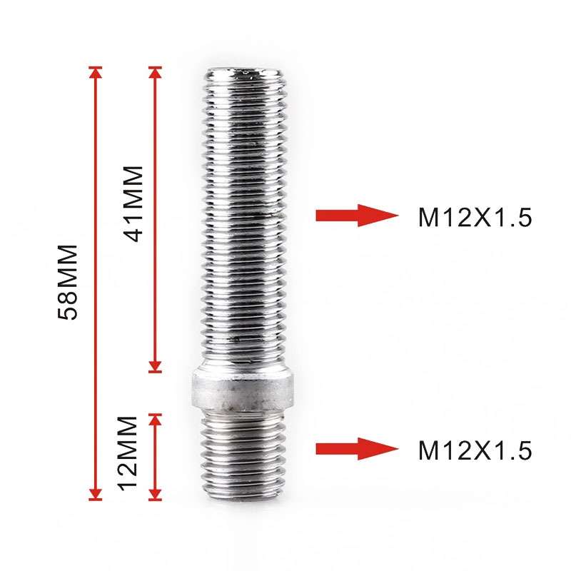 20 PCS 5.8cm Universal Car Modification Extended Wheels Stud Conversion M12x1.5 to M12x1.5 Screw Ada