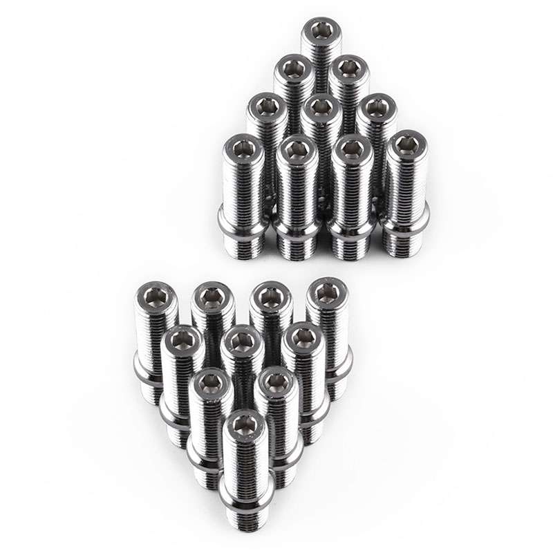 20 PCS 5.8cm Universal Car Modification Extended Wheels Stud Conversion M14x1.25 to M12x1.5 Screw Ad