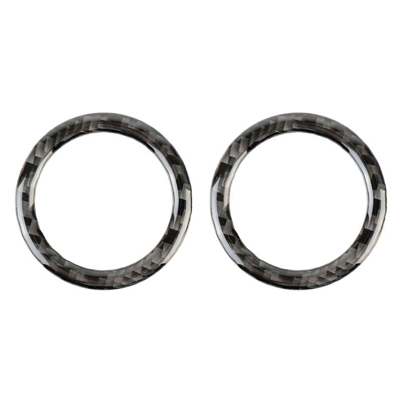 2 PCS Car Front Horn Carbon Fiber Decorative Sticker for Jeep Grand Cherokee 2014-2017