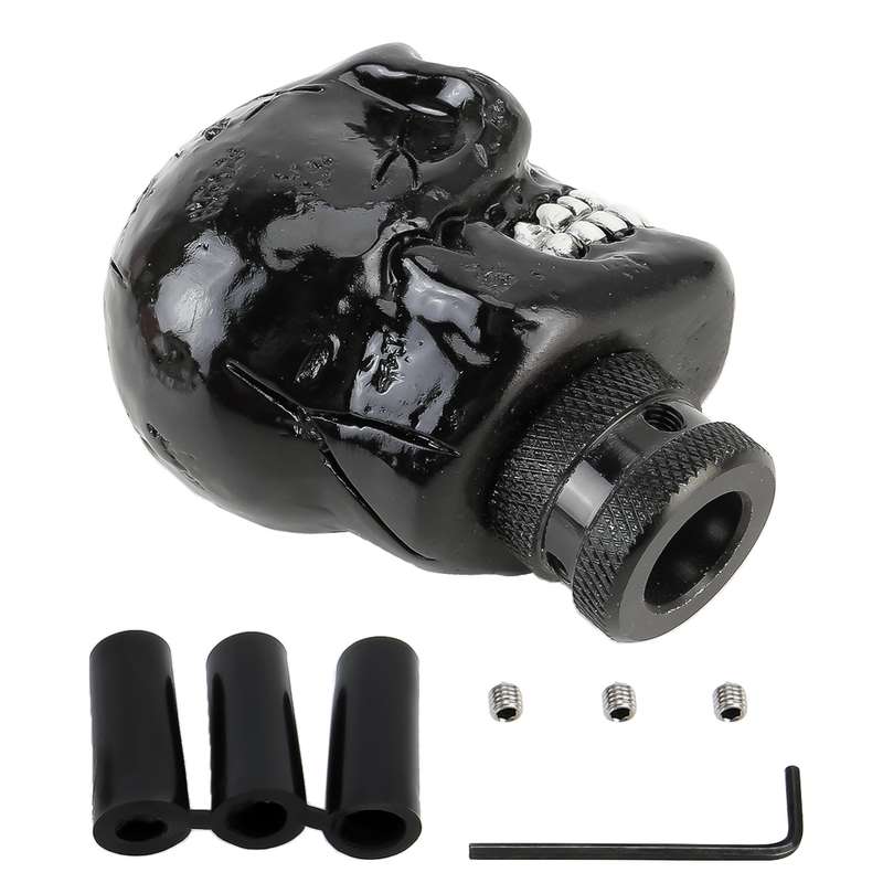 Universal Skull Head Shape Manual or Automatic Gear Shift Knob, Size: 8.7x5.5cm (Black)