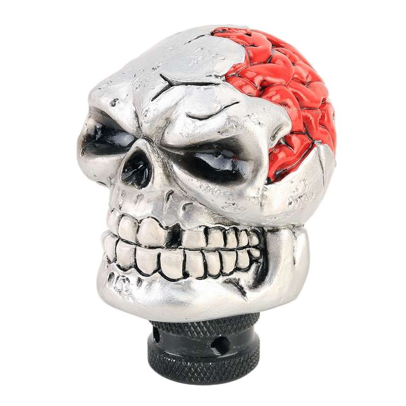 Universal Skull Head Shape Manual or Automatic Gear Shift Knob, Size: 8.7x5.5cm (Black)