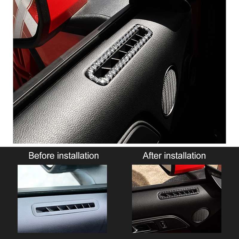 2 PCS Car Door Outlet Decorative Sticker Air Vent Moulding Trim Decorative Strip for Ford Mustang 20
