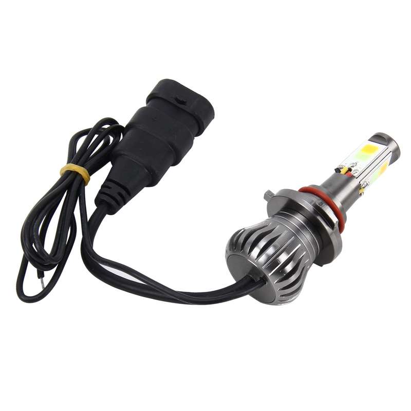 2 PCS 9006 HB4 6W 400LM Car LED Three-side COB Chips Fog Light Lamp Replacement, (White Light+Yellow