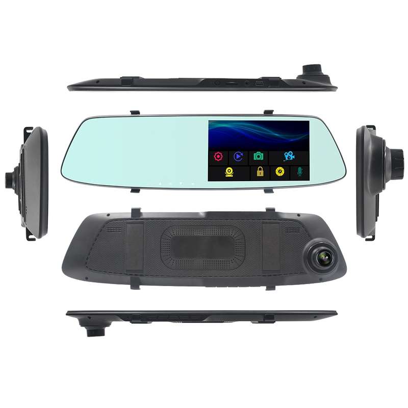 G705 5 inch LCD Touch Screen Rear View Mirror Car Recorder with Separate Camera, 170 Degree Wide Ang