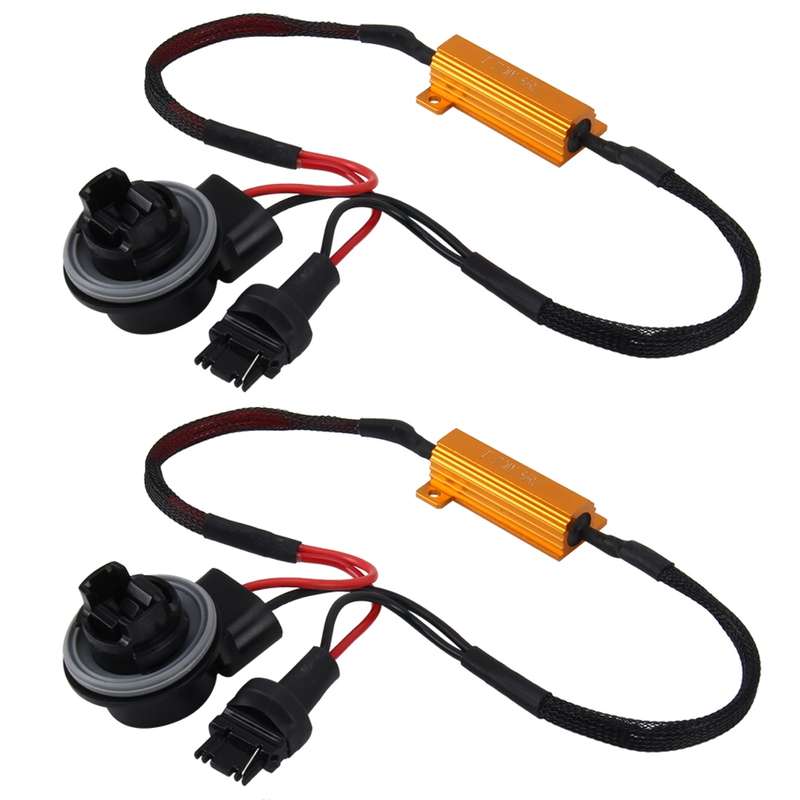 2 PCS 3156 Car Canbus Error Canceller Decoder Load Resistor LED 50W 8 Ohm No Blinking Decoder Heat R