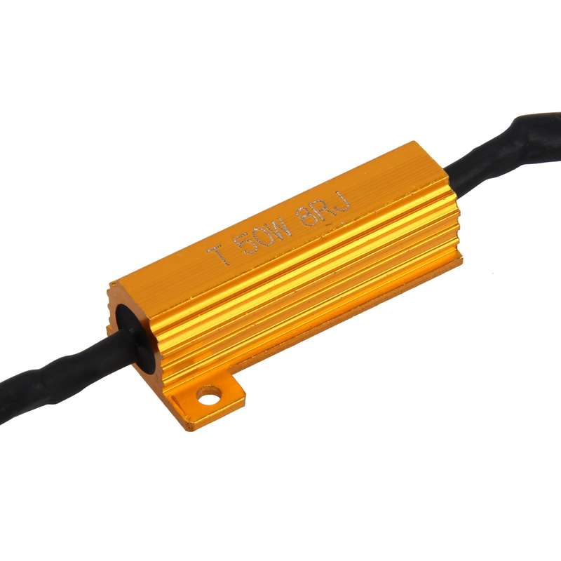 2 PCS 9005 Car Canbus Error Canceller Decoder Load Resistor LED 50W 8 Ohm No Blinking Decoder Heat R
