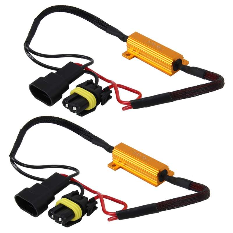 2 PCS 9006 Car Canbus Error Canceller Decoder Load Resistor LED 50W 8 Ohm No Blinking Decoder Heat R