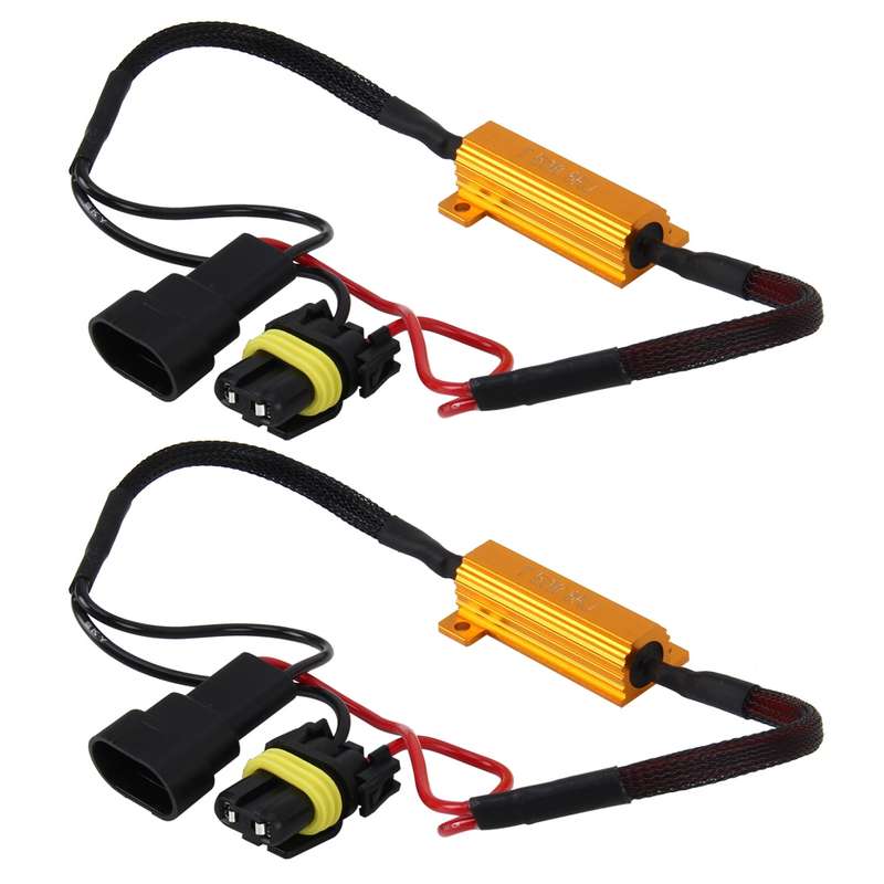2 PCS H8 / H11 Car Canbus Error Canceller Decoder Load Resistor LED 50W 8 Ohm No Blinking Decoder He