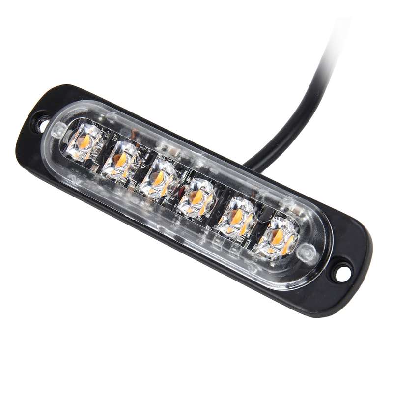 DC 12V-24V 2W 6LEDs SMD-2835 Lamps 17 Flash Patterns 3 Lines Car Flash Lamp Waterproof Car Truck Eme