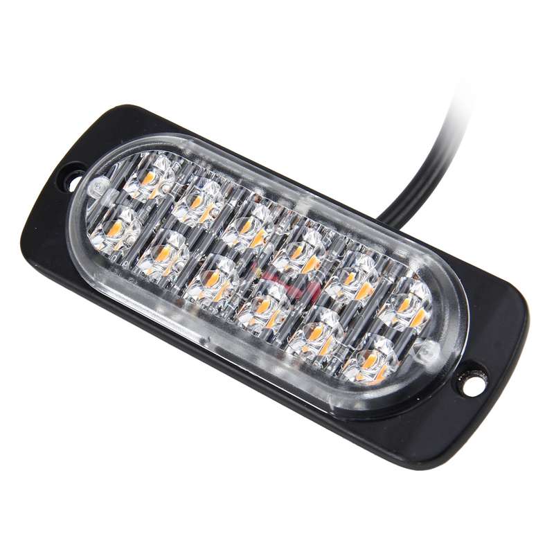DC 12V-24V 2W 12LEDs SMD-2835 Lamps 17 Flash Patterns 3 Lines Car Flash Lamp Waterproof Car Truck Em