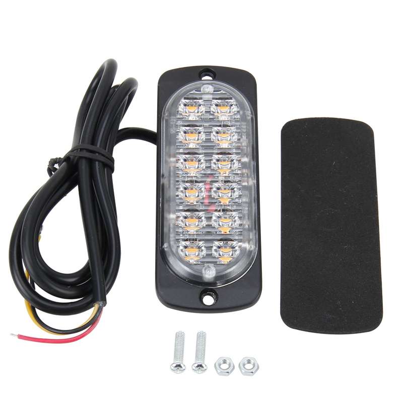 DC 12V-24V 2W 12LEDs SMD-2835 Lamps 17 Flash Patterns 3 Lines Car Flash Lamp Waterproof Car Truck Em