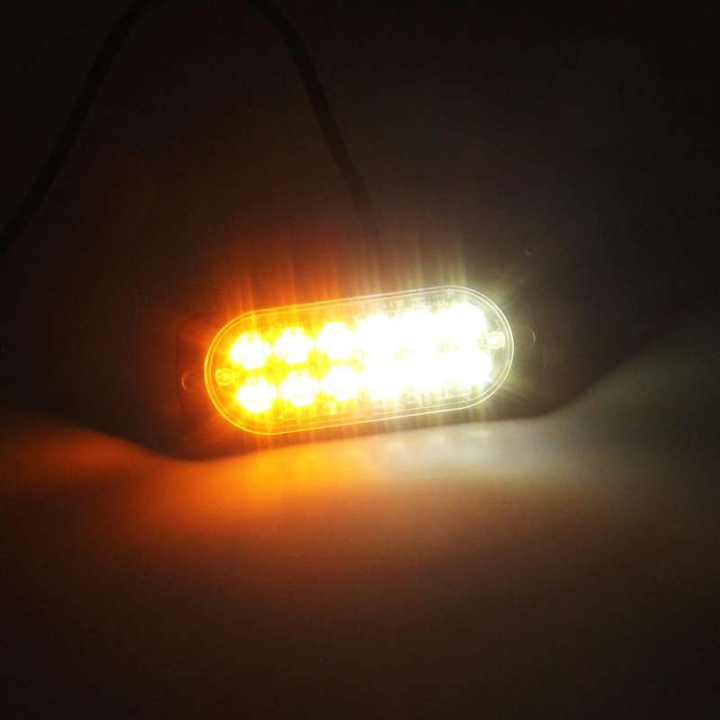 DC 12V-24V 2W 12LEDs SMD-2835 Lamps 17 Flash Patterns 3 Lines Car Flash Lamp Waterproof Car Truck Em
