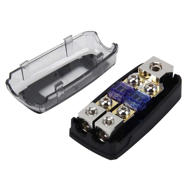 Car Stereo Car Audio Fuse Holder Insurance 60A Car Audio Fuse Holder 1 in 2 Ways Car Auto Fuse Holde