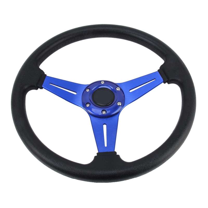 35cm PU Racing Sport Hand Wheel Car Modified Steering Wheel(Black)