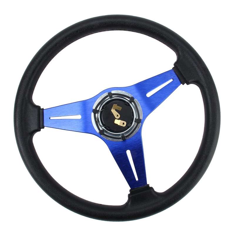 35cm PU Racing Sport Hand Wheel Car Modified Steering Wheel(Black)