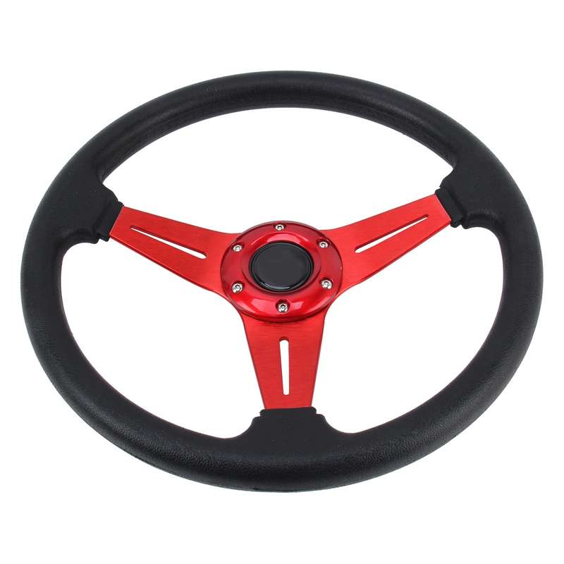 35cm PU Racing Sport Hand Wheel Car Modified Steering Wheel(Black)