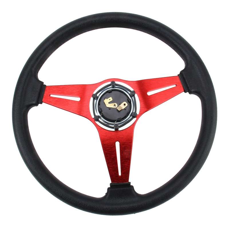 35cm PU Racing Sport Hand Wheel Car Modified Steering Wheel(Black)
