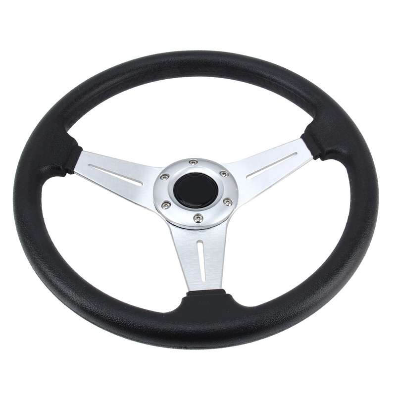 35cm PU Racing Sport Hand Wheel Car Modified Steering Wheel(Black)