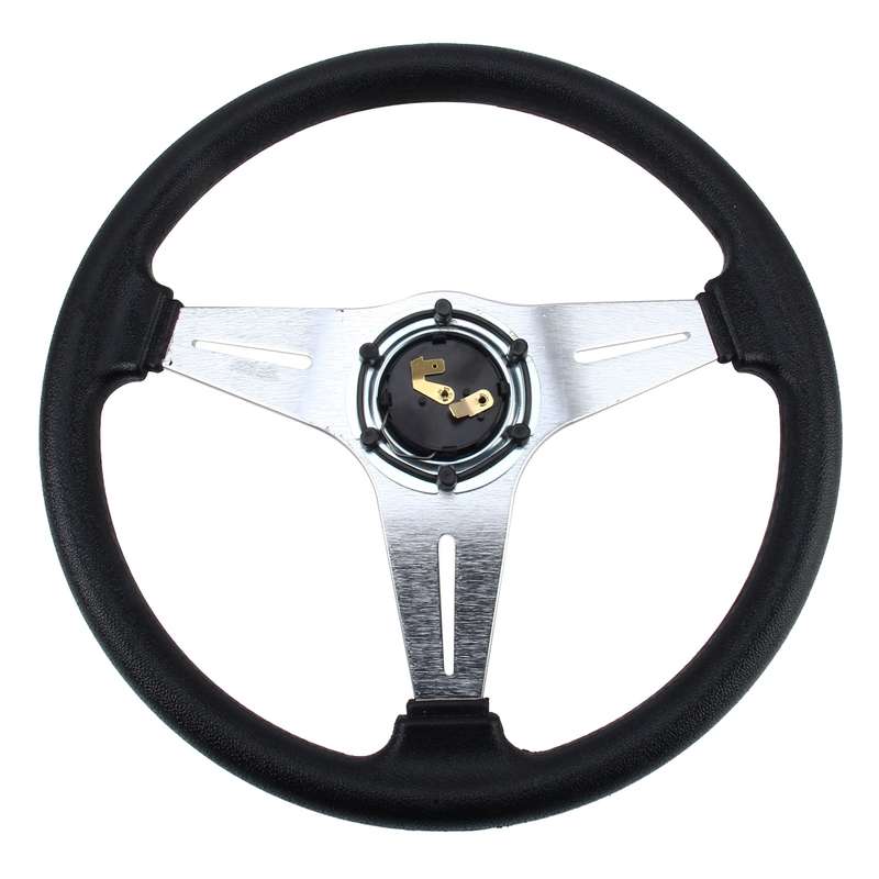 35cm PU Racing Sport Hand Wheel Car Modified Steering Wheel(Black)