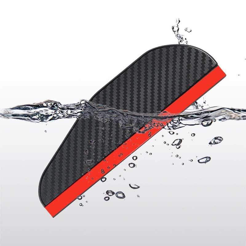1 Pair Drill Pattern Pure Black Universal Car Rearview Mirror Rain Blades Car Back Mirror Eyebrow Ra
