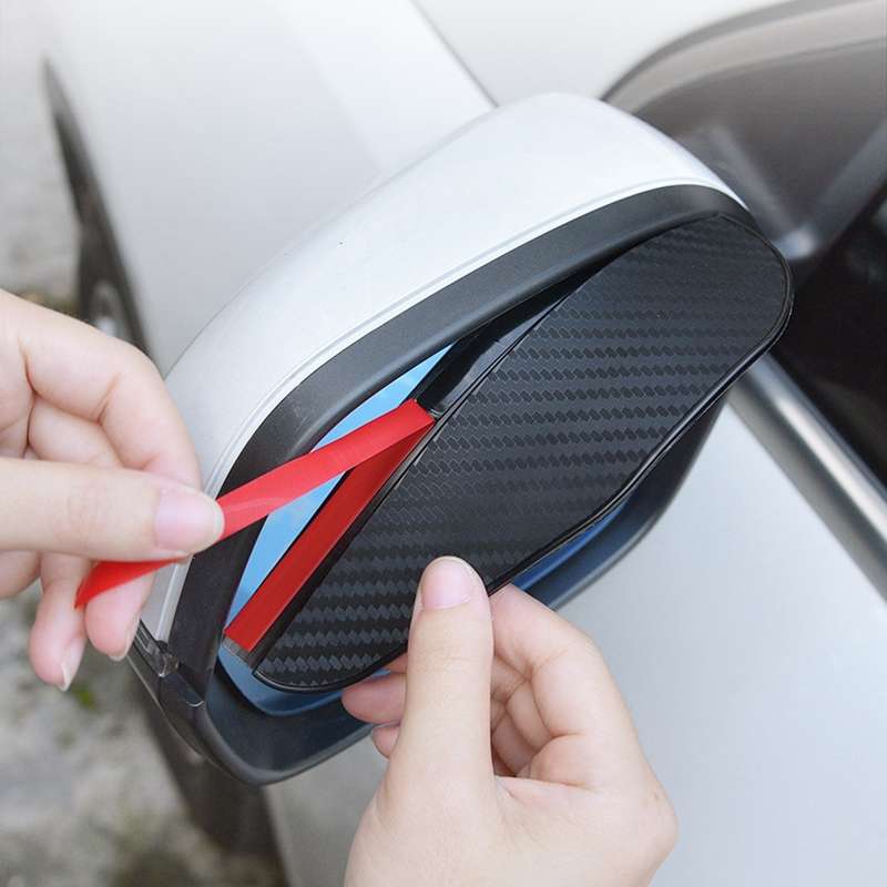 1 Pair Drill Pattern Pure Black Universal Car Rearview Mirror Rain Blades Car Back Mirror Eyebrow Ra
