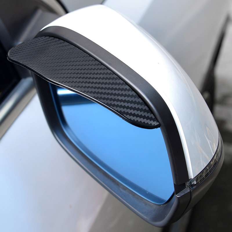 1 Pair Drill Pattern Pure Black Universal Car Rearview Mirror Rain Blades Car Back Mirror Eyebrow Ra