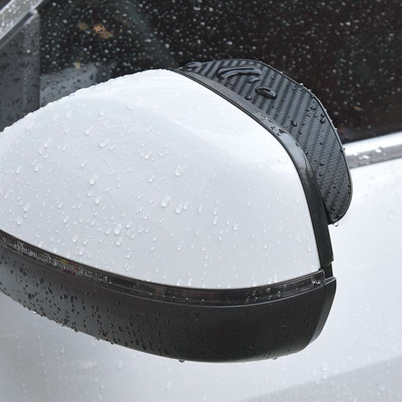 1 Pair Drill Pattern Pure Black Universal Car Rearview Mirror Rain Blades Car Back Mirror Eyebrow Ra