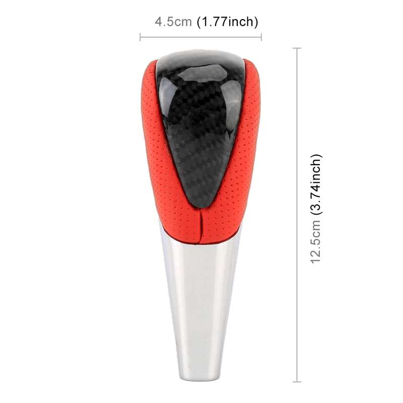 Universal High Carbon Fiber Texture Leather Hole Pattern Car Gear Shift Knob Modified Shifter Lever