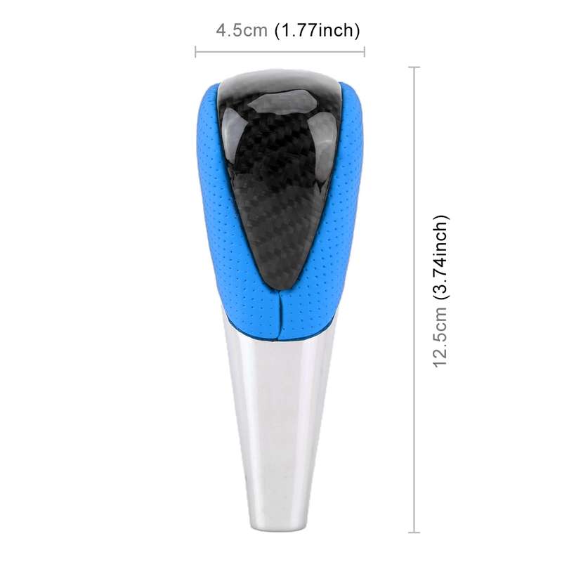 Universal High Carbon Fiber Texture Leather Hole Pattern Car Gear Shift Knob Modified Shifter Lever