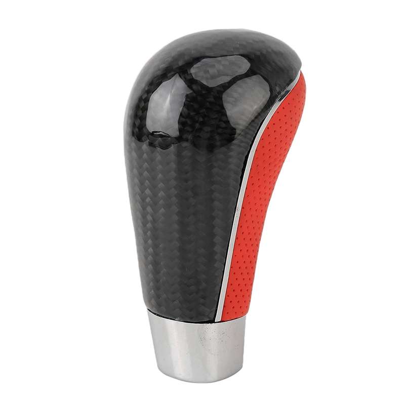 Universal Carbon Fiber Texture Leather Hole Pattern Car Gear Shift Knob Modified Shifter Lever Knob