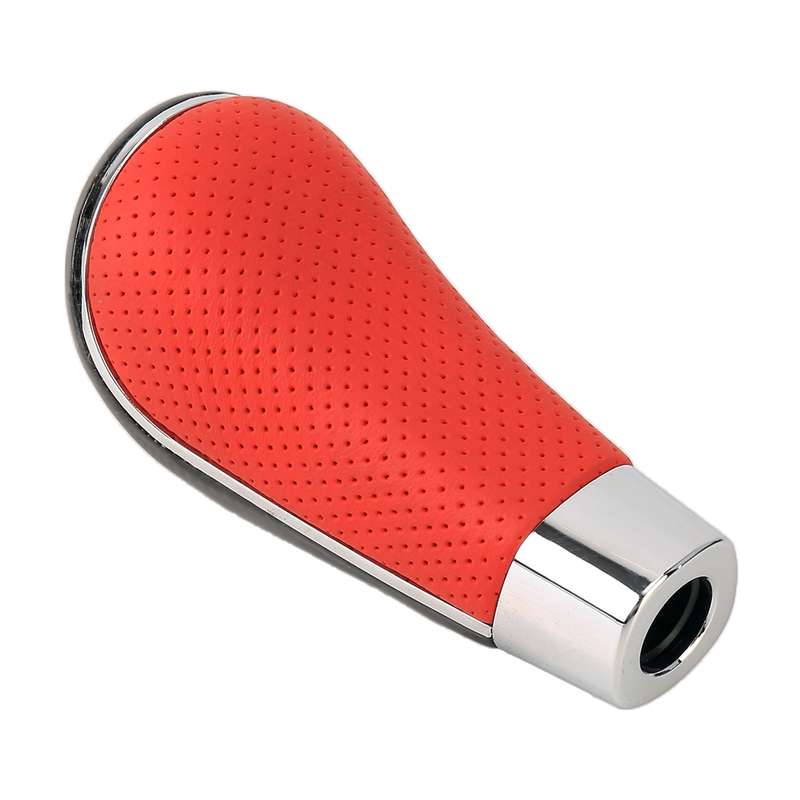 Universal Carbon Fiber Texture Leather Hole Pattern Car Gear Shift Knob Modified Shifter Lever Knob