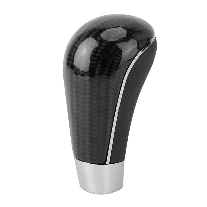 Universal Carbon Fiber Texture Leather Hole Pattern Car Gear Shift Knob Modified Shifter Lever Knob