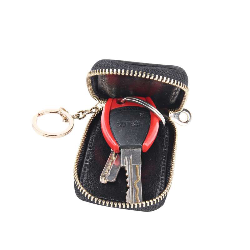 Universal Pure Cow Leather Waist Hanging Zipper Wallets Key Holder Bag (No Include Key)