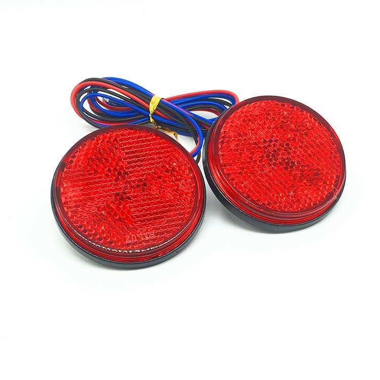 2 PCS Motorcycle Trailer Truck DC 12-15V Wired 24-LED Indicator Lamp Reflector Round Marker Tail Lig