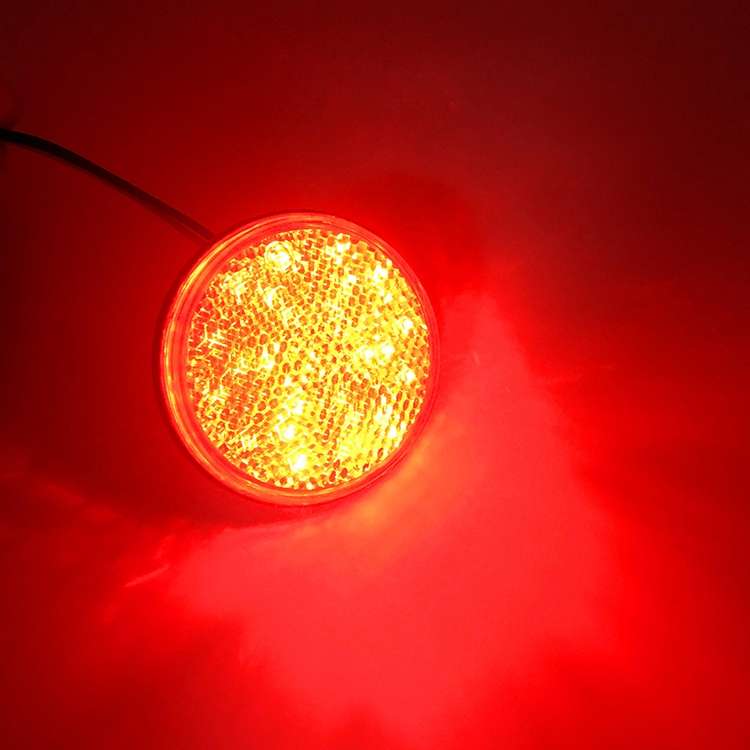 2 PCS Motorcycle Trailer Truck DC 12-15V Wired 24-LED Indicator Lamp Reflector Round Marker Tail Lig
