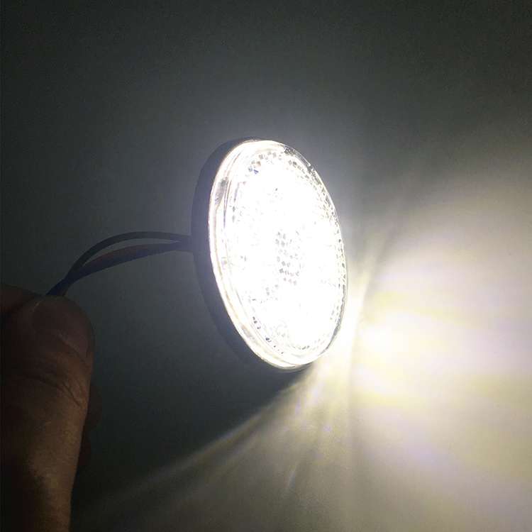 2 PCS Motorcycle Trailer Truck DC 12-15V Wired 24-LED Indicator Lamp Reflector Round Marker Tail Lig