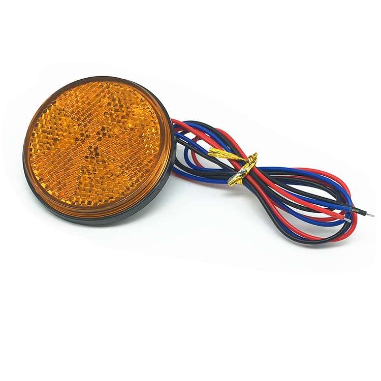 2 PCS Motorcycle Trailer Truck DC 12-15V Wired 24-LED Indicator Lamp Reflector Round Marker Tail Lig