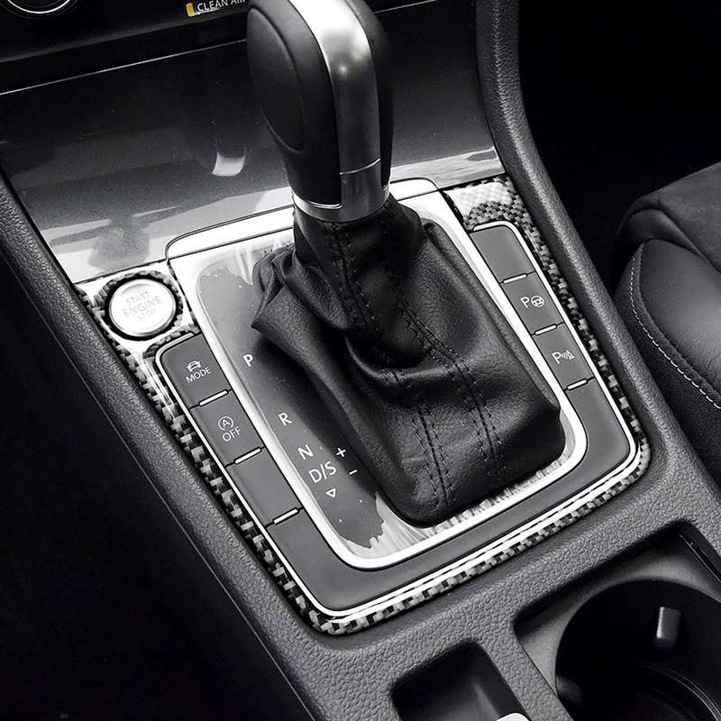 Car Carbon Fiber Gear Position Panel Frame Decorative Sticker for Volkswagen Golf 7 2013-2017, with