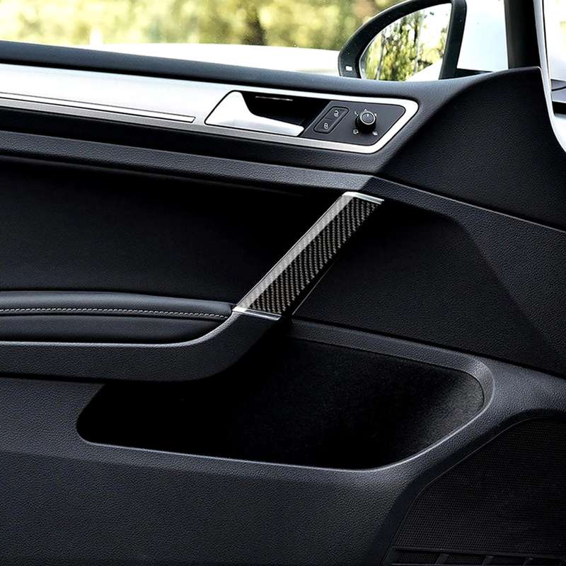 Car Carbon Fiber Door Handle Decorative Sticker for Volkswagen Golf 7 2013-2017