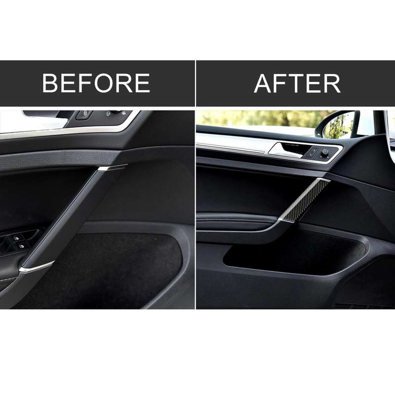 Car Carbon Fiber Door Handle Decorative Sticker for Volkswagen Golf 7 2013-2017