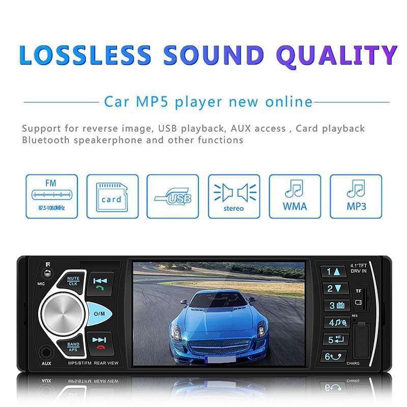 SWM-4022D HD 4.1 inch 12V Universal Car Radio Receiver MP5 Player, Support FM & Bluetooth & TF Card