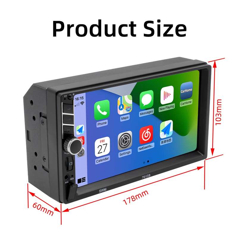 7013B HD 7 inch Car Radio Receiver MP5 Player, Support FM & Bluetooth & TF Card & Phone Link & Wired
