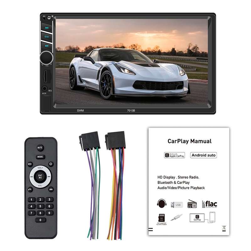 7013B HD 7 inch Car Radio Receiver MP5 Player, Support FM & Bluetooth & TF Card & Phone Link & Wired