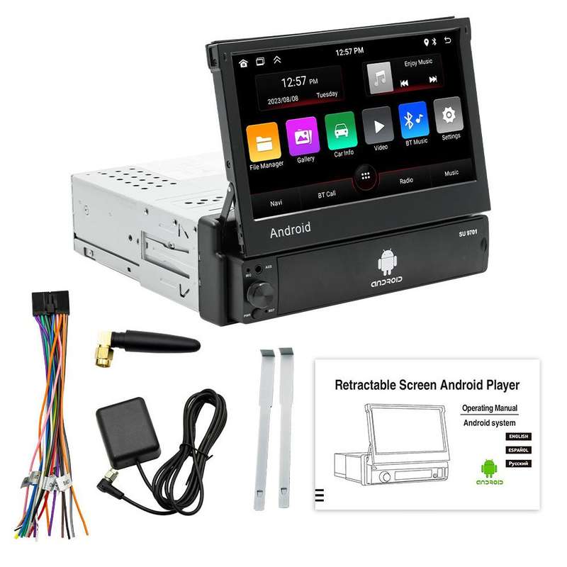SU 9701 1GB+32GB 7 inch HD Foldable Universal Car Android Radio Receiver MP5 Player, Support FM & Bl