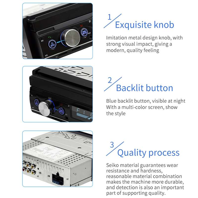 T100 7 inch HD Universal Car Radio Receiver MP5 Player, Support FM & AM & RDS & Bluetooth & Phone Li