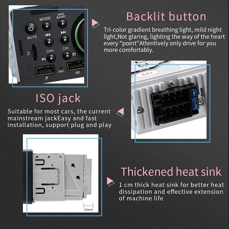 T100 7 inch HD Universal Car Radio Receiver MP5 Player, Support FM & AM & RDS & Bluetooth & Phone Li