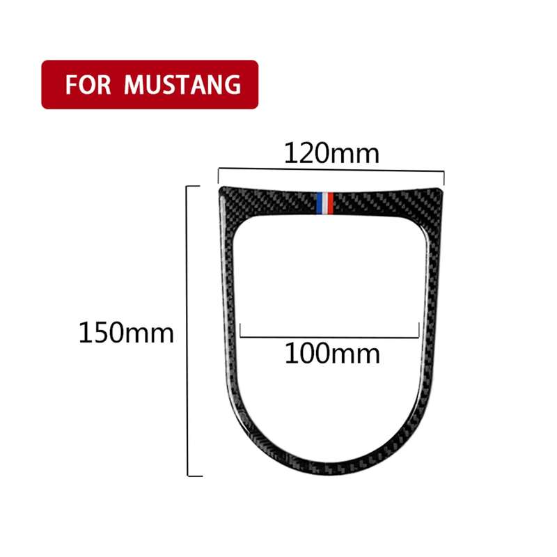 Car USA Color Carbon Fiber Shift Frame Decorative Sticker for Ford Mustang 2015-2017
