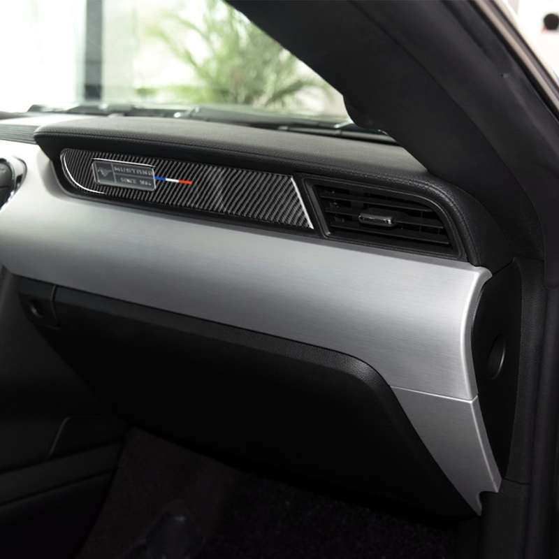 Car USA Color Carbon Fiber Dashboard Decorative Sticker for Ford Mustang 2015-2017, Left Drive