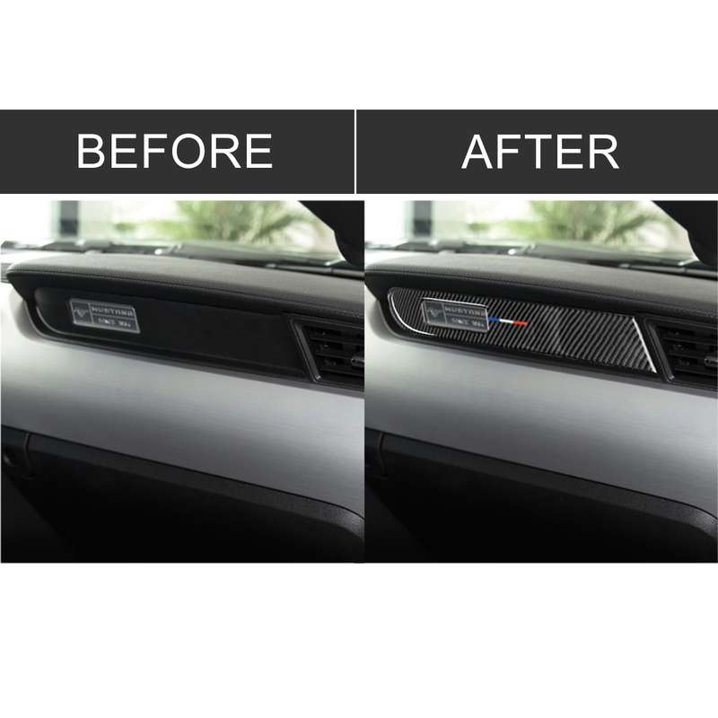 Car USA Color Carbon Fiber Dashboard Decorative Sticker for Ford Mustang 2015-2017, Left Drive